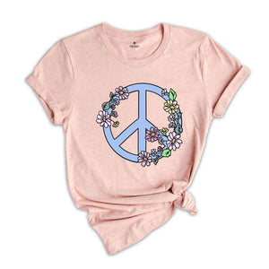 Peace Shirt, Peace Shirt, Floral Peace Sign Shirt, Peace Flower Shirt, Peace and Love Tee, Summer Shirt, Peace Sign Shirt