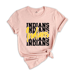 Team Mascot Shirt, Indians Team Shirt, Indians Team Spirit Shirt, Indians Fan Shirt, Indians School Shirt, Indians School Spirit