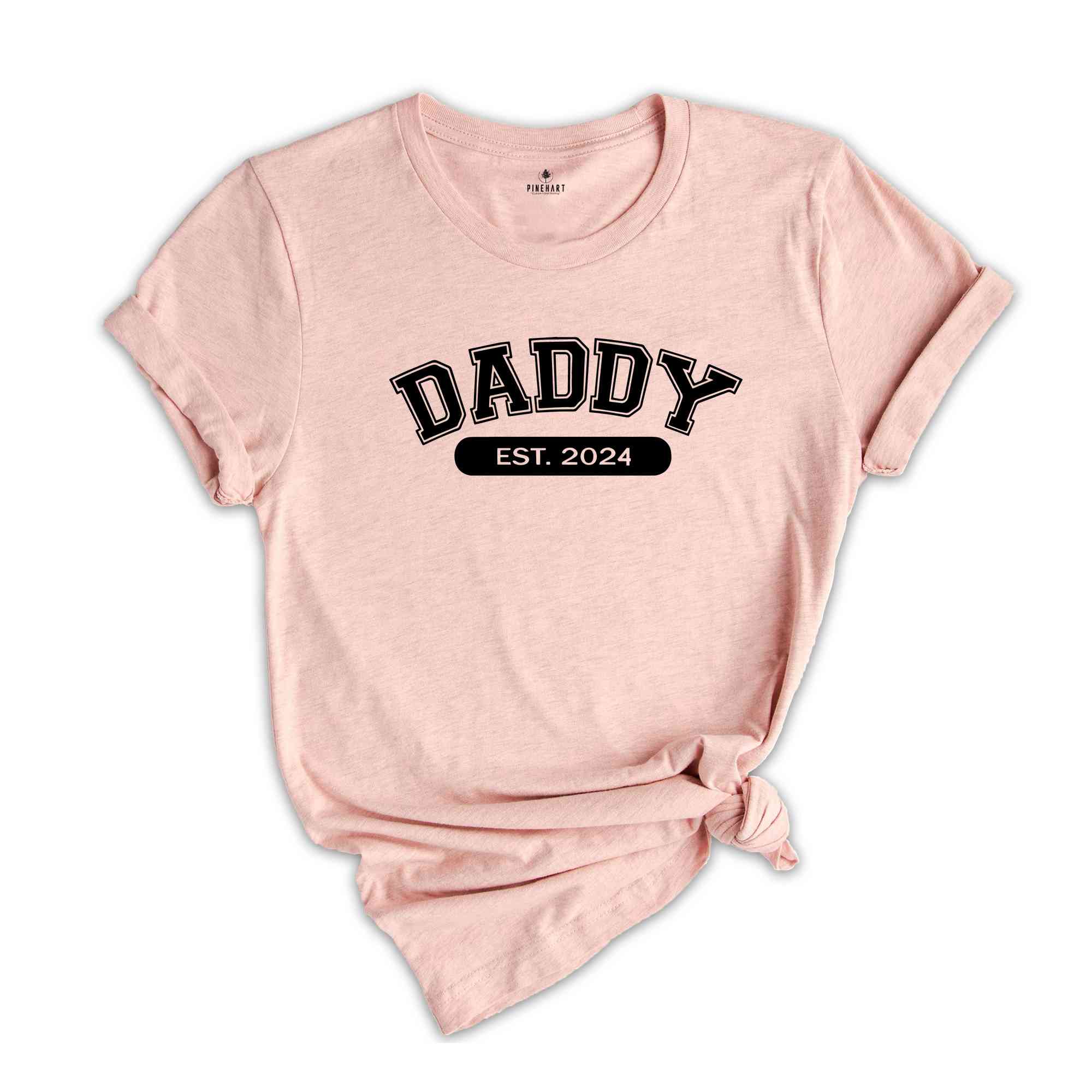 Daddy Est 2024 Shirt, New Father Day Gift, Birthday Daddy T-shirt, Daddy T-shirt, Gift For Husband