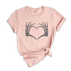 Skeleton Hand Heart Shirt, Skeleton Halloween Shirt, Halloween Shirt, Spooky Season Shirt, Halloween Gift, Spooky Shirt, Fall Love Shirt