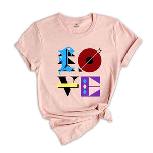 Love Tee, Geometric Valentine Tee, Retro Valentine Tee, Bold Tee, Lovers T-shirt, Architects Tee, Royal Font Tee, Valentine Apparel