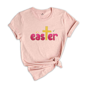 Glitter Easter Shirt, Christian Easter Shirt, Easter Shirt, Cute Easter Shirt, Cute Shirt, Cross Shirt