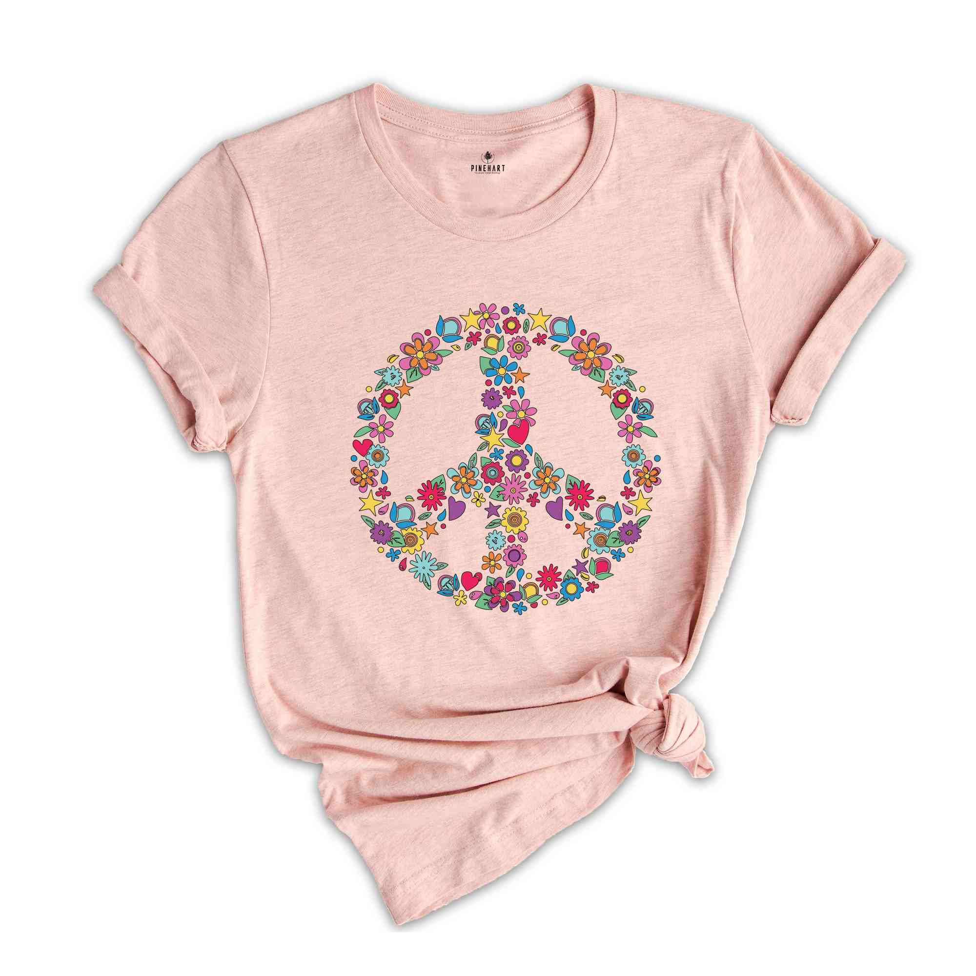 Floral Peace Sign Shirt, Peace Sign Shirt, Holiday Shirt, Peace Shirt, Peace and Love, Cute Floral Shirt