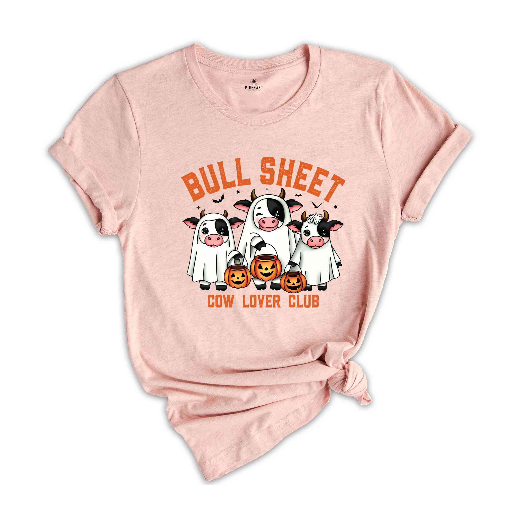 Bull Sheet Cow Lover Club Shirt, Funny Halloween Ghost Cow Shirt, Spooky Halloween Pumpkin Season Gift, Cow Lover Club Shirt