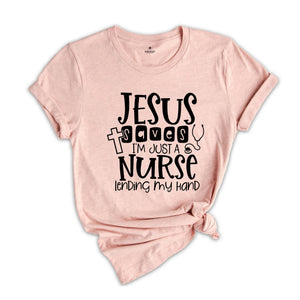 Christian Nurse Shirt, Jesus Saves Tee, Gift For Nurse, Religious Nurse T-Shirt, Lovely Nurse Shirt, Christmas Nurse Tee