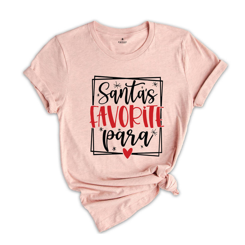 Santa's Favorite Para Shirt, Christmas Paraprofessional Tee, Teacher Matching , Christmas Teacher, Paraprofessional Gift, Christmas Para Tee