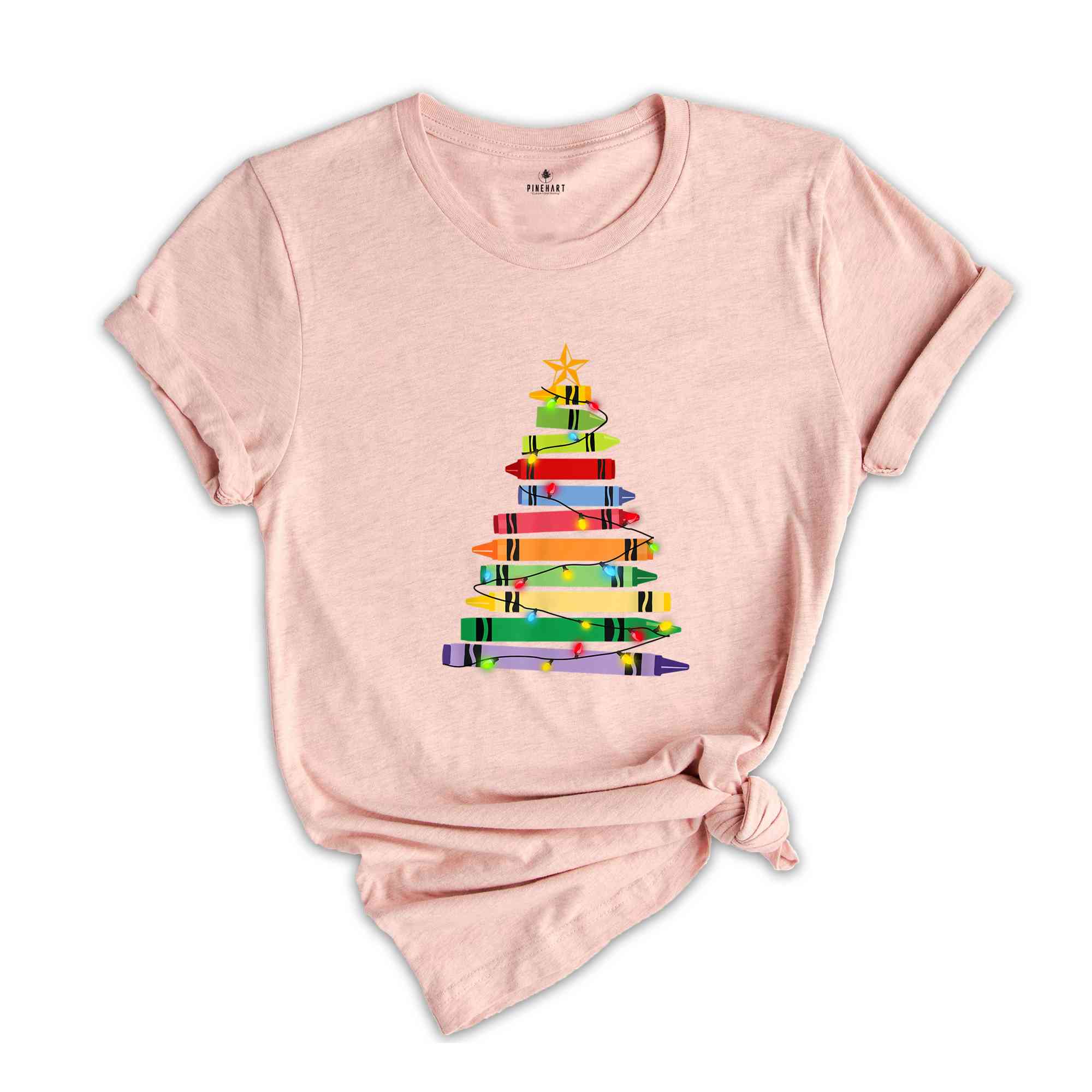 Teacher Crayon Christmas Tree Christmas Shirt, Gift For Teachers, Christmas Crayon Shirt, Teacher Shirt, Christmas Kindergarten Shirt