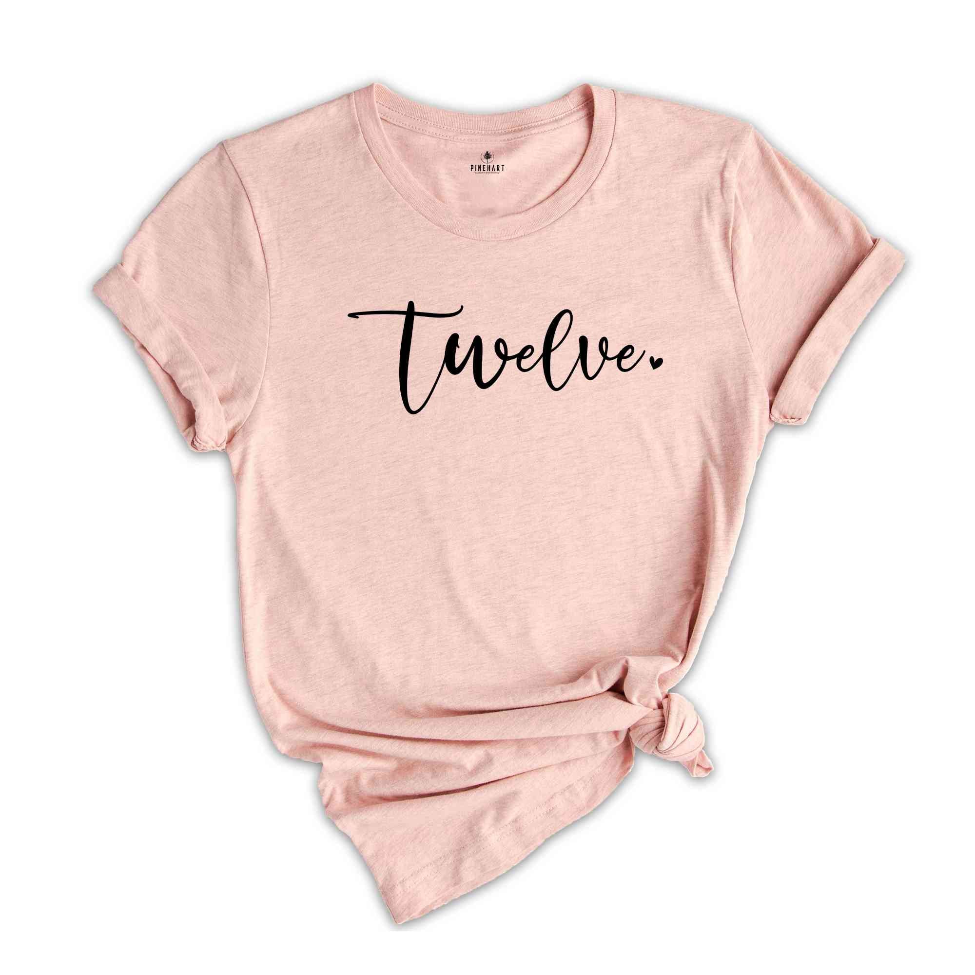 Twelve Birthday Shirt Girl, 12 Year Old Birthday Gift, Twelve Birthday Gift, Birthday Party Shirt, Twelve Year Old Birthday Shirt