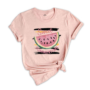 Sweet Summertime T-Shirt, Cute Watermelon Summer Shirt, Beach Tee, Girls Summer Trip Gifts, Vibrant Summertime Tee