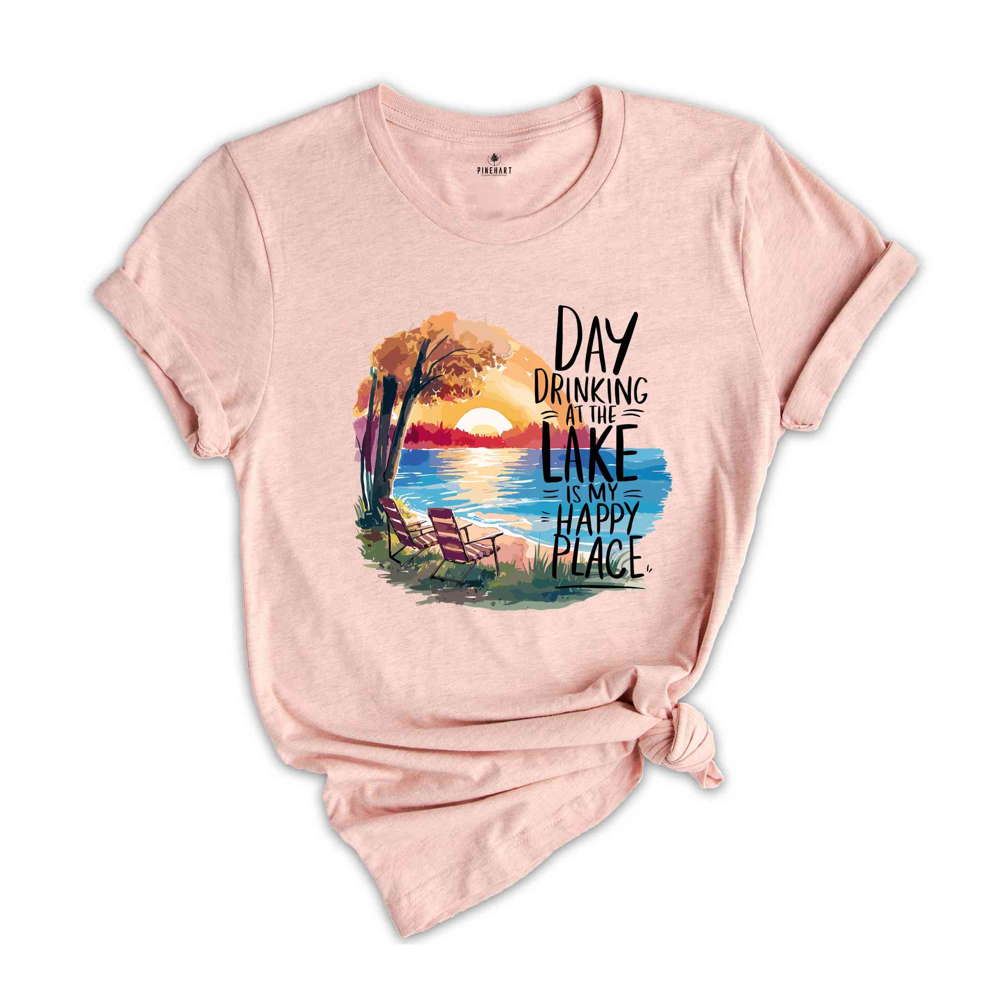 Day Drinking On The Lake Is My Happy Place, Day Drinking Shirt, Lake Shirt, Cute Camping Shirt, Nature Lover Shirt, Funny Drinking Shirt