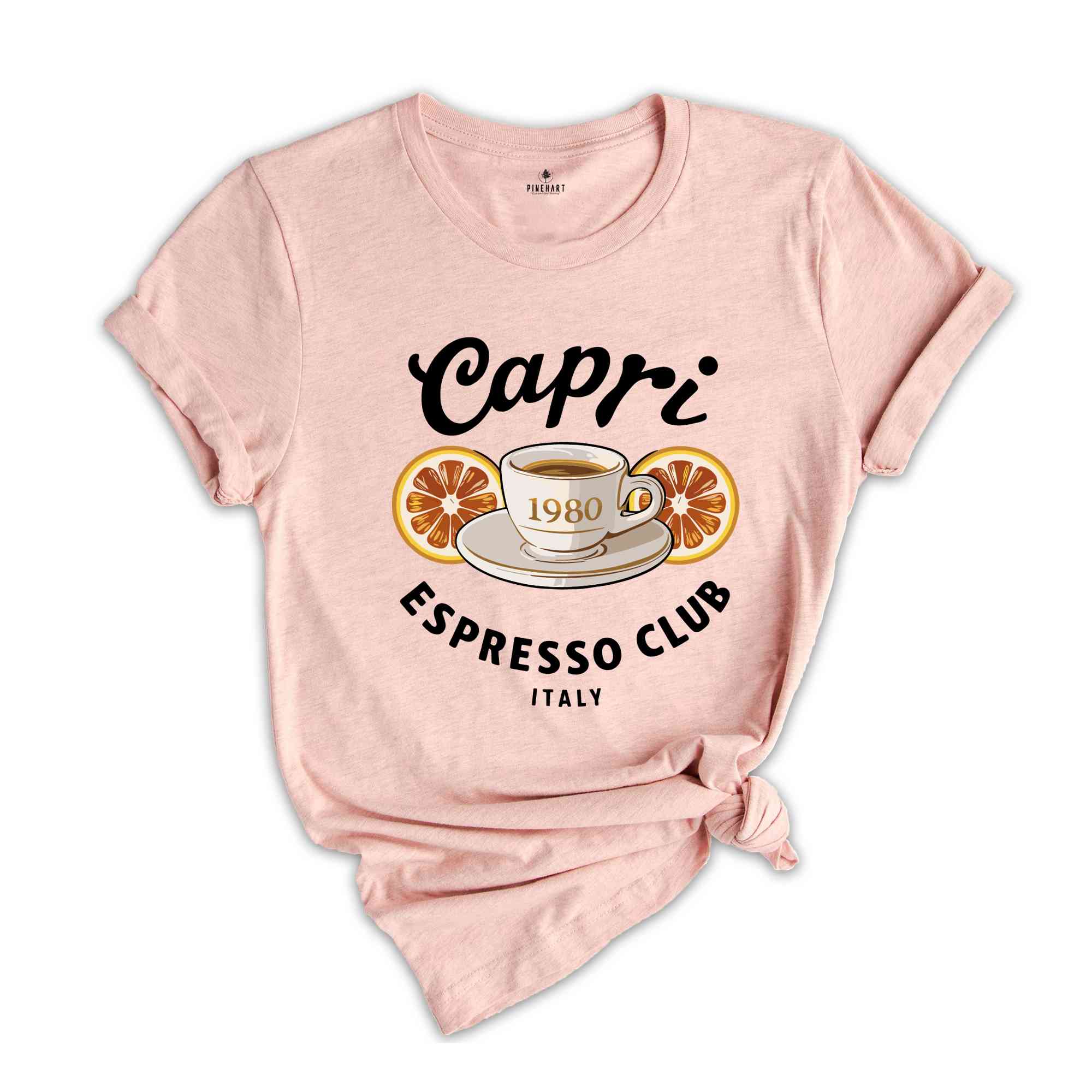 Capri Italy Espresso Club 1980 Tee, Italian Cafe Style Shirt, Retro Découpés Coffee Shirt, Vintage Cafe Shirt