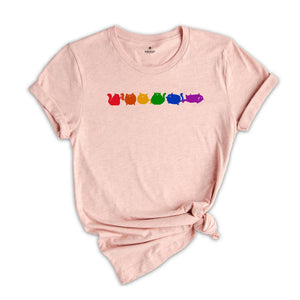 Rainbow Cat Shirt, Lesbian Shirt, Shirt For Cat Dad, Cat Lovers Shirt, Purride Gay Pride Cat T-Shirt, Pride Ally Shirt, Purride Shirt