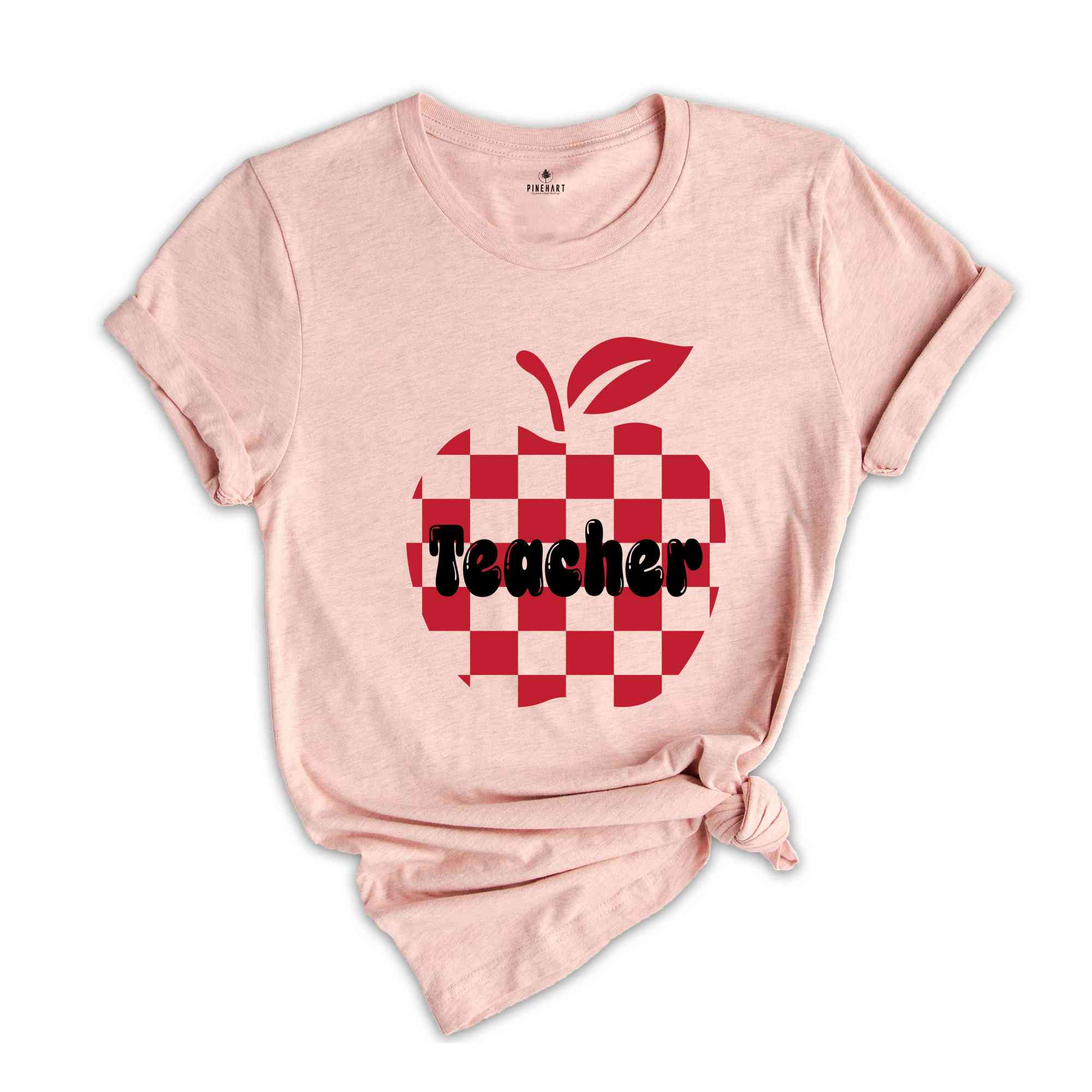 Checkered Teacher apple shirt, Teacher Appreciation Gift, Retro Teacher Shirt, Back to School tee, Trendy Teacher Tee