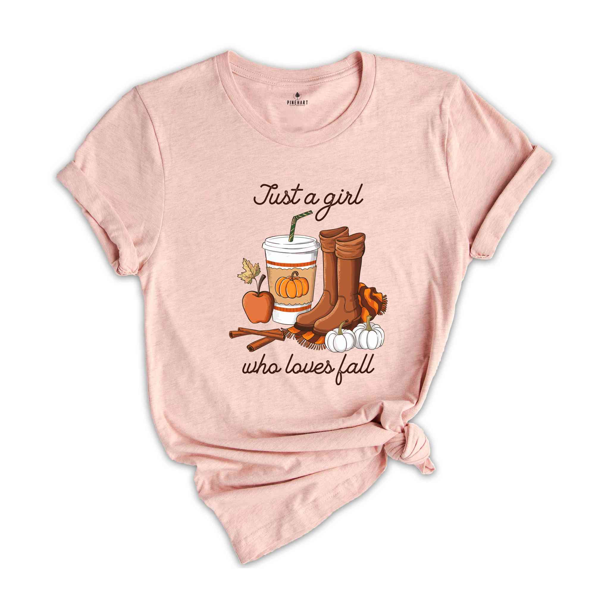 Just A Girl Who Loves Fall Shirt, Fall Shirt, Pumpkin Shirt, Coffee Lover Shirt, Happy Thanksgiving Shirt,Thanksgiving Gift