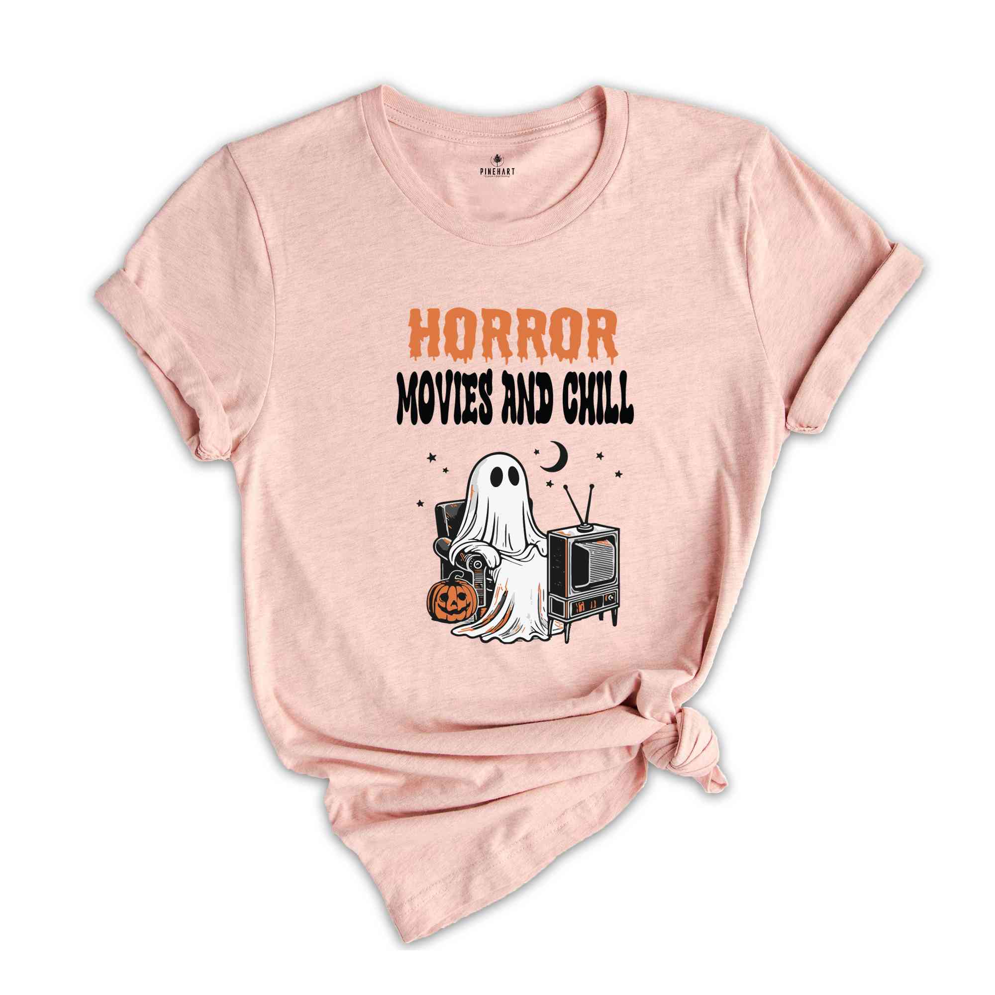 Horror Movies And Chill Halloween Shirt, Halloween Shirt, Sheet Ghosts Shirt, Funny Halloween Shirt, Movie Night Shirt