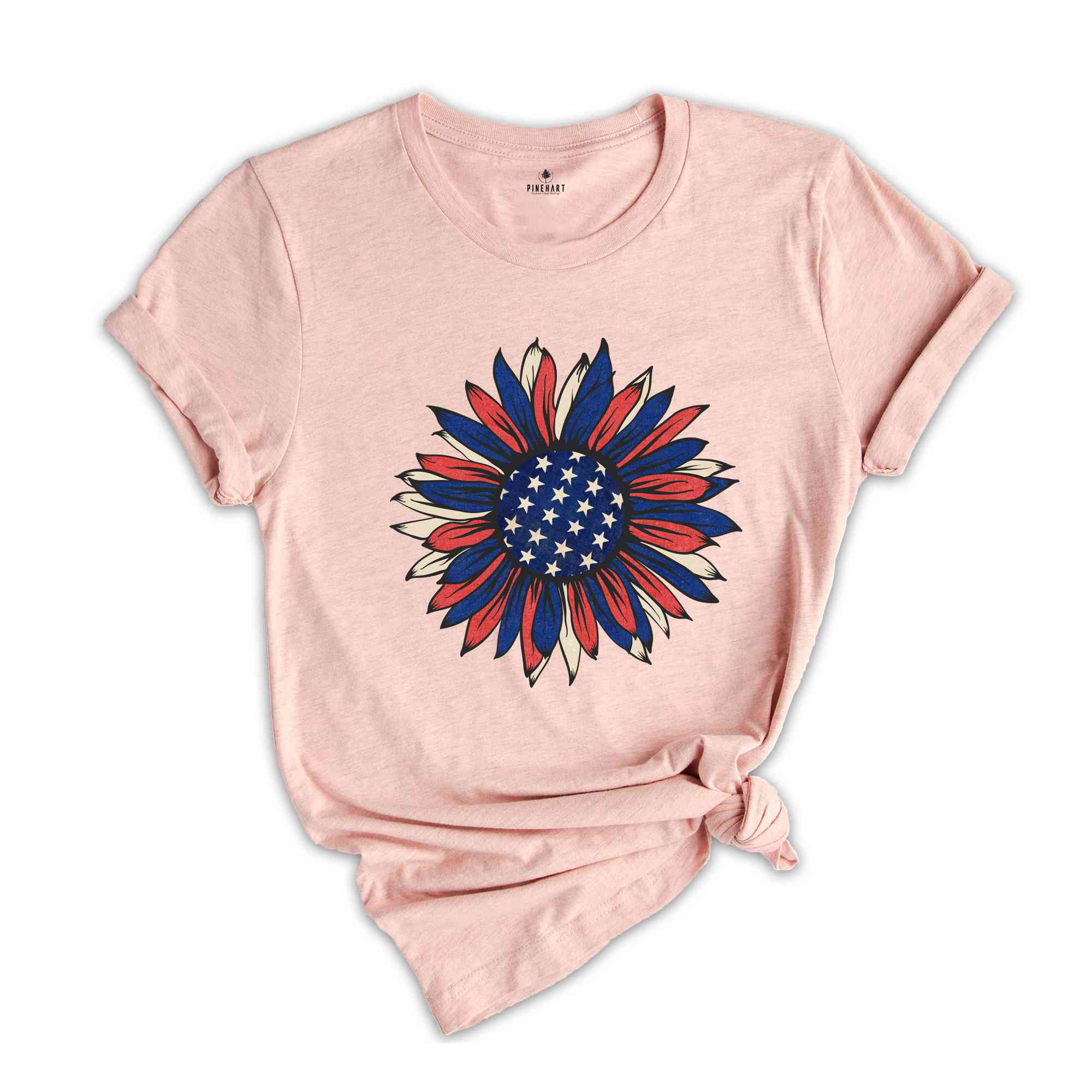 American Sunflower Shirt, 4th Of July Shirt, USA Shirt, Patriotic Shirt, Independence Day Shirt, Red White And Blue, Fourth Of July