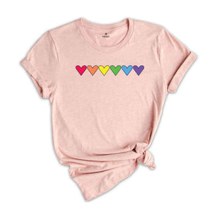 Hearts Pride Shirt, Pride Shirt, Gay Shirt, Pride Flag Shirt, Lesbian Shirt, Gay Pride Shirt, LGBTQ Shirt, Pride Month Shirt, LGBT Heart