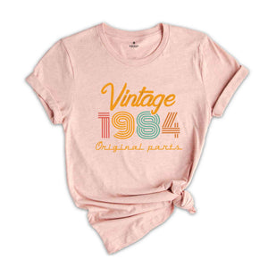 Vintage 1984 Original Parts Shirt, 40th Birthday Shirt, Vintage Mom Shirt, 40th Birthday Gift, 40th Birthday Shirt, Retro Age Shirt