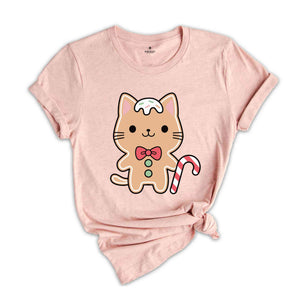 Gingerbread Cat Shirt, Meowy Christmas, Christmas Shirt, Christmas Gift, Funny Christmas Tee, Christmas Party Tee