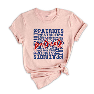 Team Mascot Shirt, Patriots Team Shirt, Patriots Team Spirit Shirt, Patriots Fan Shirt, Patriots School Shirt, Patriots School Spirit