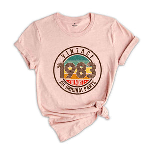 Vintage 1983 All Original Parts Shirt, 41st Birthday Shirt, 1983 Birthday Shirt, Retro 41st Birthday TShirt, 41 Years Birthday Shirt