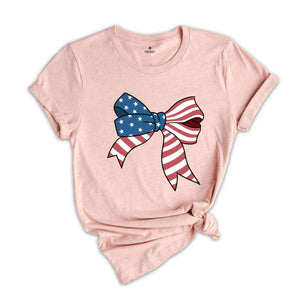 4th Of July Bow Shirt, 4th Of July Shirt, American Flag Bow, Bow Shirt, USA Shirt, America Shirt, Patriotic Gifts