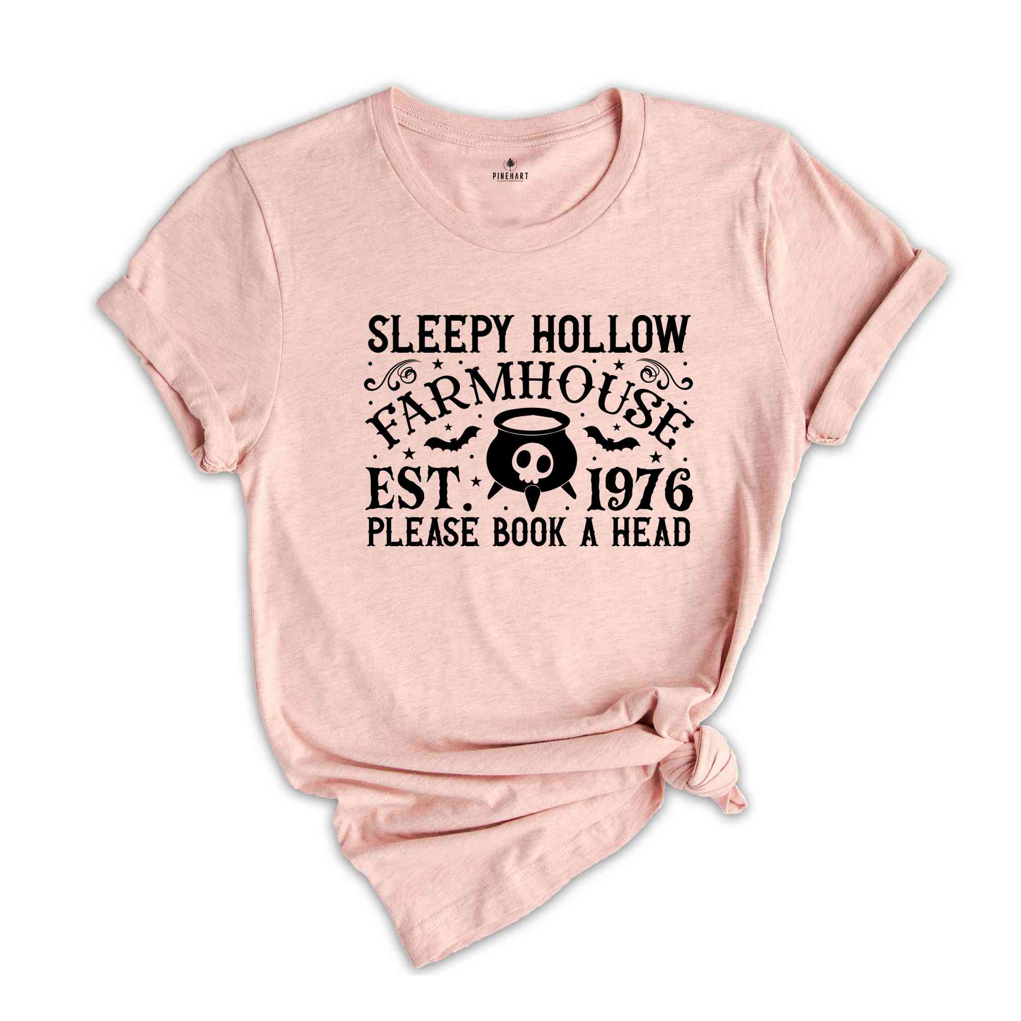 Sleepy Hallow Farmhouse Est. 1976 Please Book A Head Shirt, Halloween Shirt, Spooky Pumpkin Shirt, Halloween Party Shirt