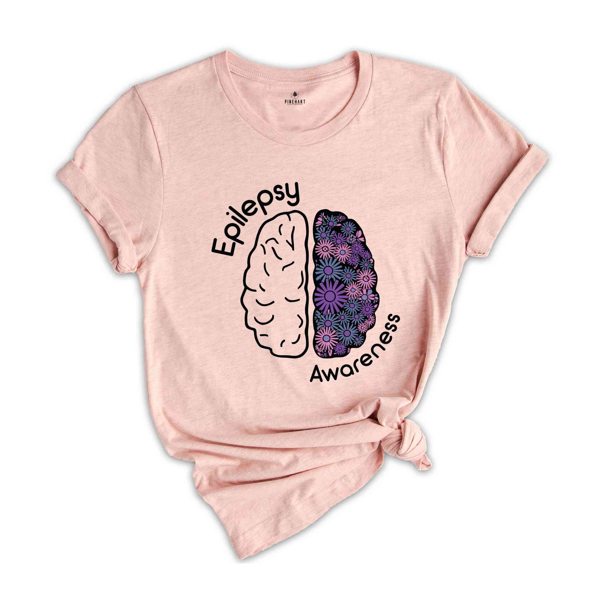 Epilepsy Awareness Shirt, Brain Shirt, Floral Brain Shirt, Epilepsy Gift, Motivational Shirt, Epilepsy Mom Shirt, Purple Ribbon Shirt