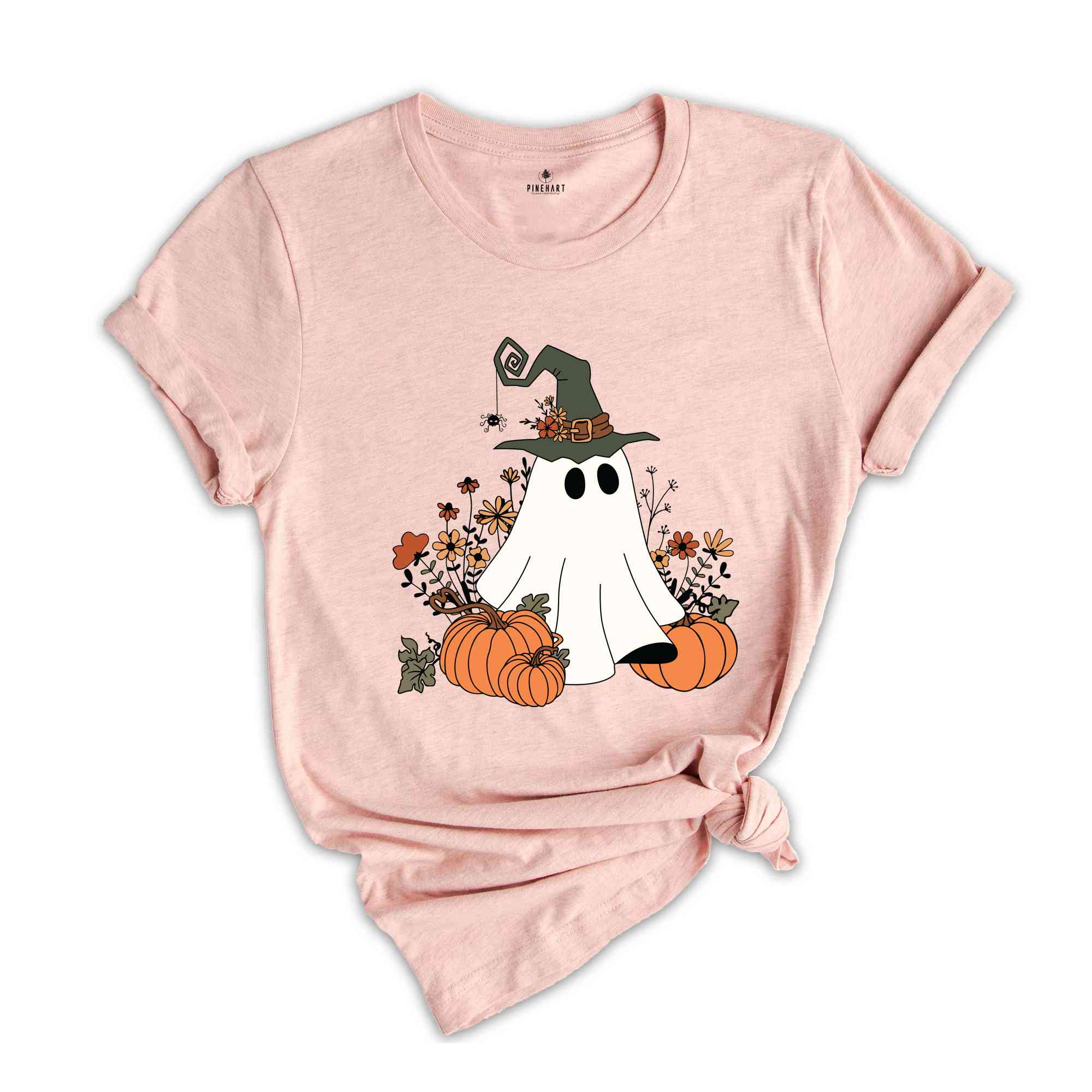 Retro Halloween Pumpkin Shirt, Vintage Floral Halloween Shirt, Retro Ghost Shirt, Vintage Ghost Shirt, Halloween Gifts