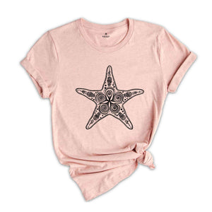 Summer Beach Shirt, Starfish Mandala Shirt, Starfish Zentangle Shirt, Beach Vibes Shirt, Beach Shirt, Summer Waves Tee