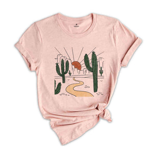 Desert Sunset T-Shirt, Desert Shirt, Cactus Tee, Country Desert Shirt, Adventure Lovers Apparel, Travel Tee