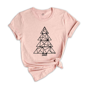 Geometric Christmas Tree Shirt, Christmas Shirt, Christmas Party Tee, Christmas Gift, Xmas Tee, Christmas Pine Tree Tee