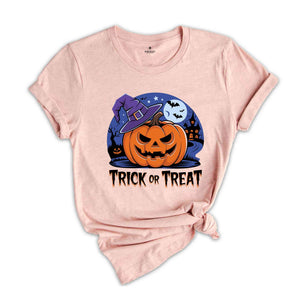 Trick or Treat Shirt Shirt, Halloween Town Shirt Gift, Funny Halloween Shirt, Pumpkin and Bats Shirt, Halloween Party Gift, Halloween Shirt