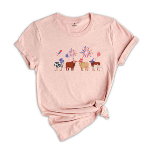 Cute Cows Shirt, 4th Of July Cows Shirt, Cows Shirt, American Flag Shirt, Independence Day Shirt, Western Shirt, Patriotic Shirt, Farm Tee