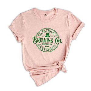 St. Patrick’s Brewing Co Premium Lucky Spirits Shirt, Lucky Shirt, Funny St Patrick's Day Shirt, Shamrock Shirt, Drinking Shirt