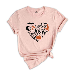 Love Halloween Shirt, Heart Halloween Shirt, Spooky Halloween Shirt, Cool Halloween Party Shirt, Cute Halloween Shirt, Halloween Lover Shirt