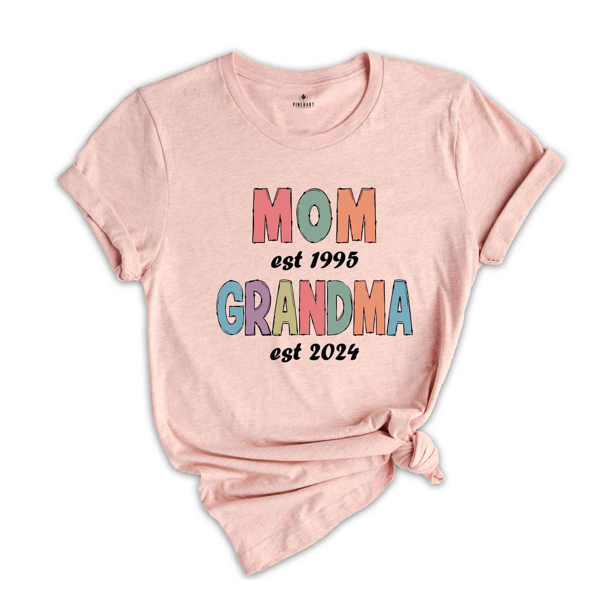 Custom Mom Est Grandma Est T-Shirt, Est Grandma T-Shirt, Grandma To Be Shirt, New Grandma Shirt, Baby Announcement