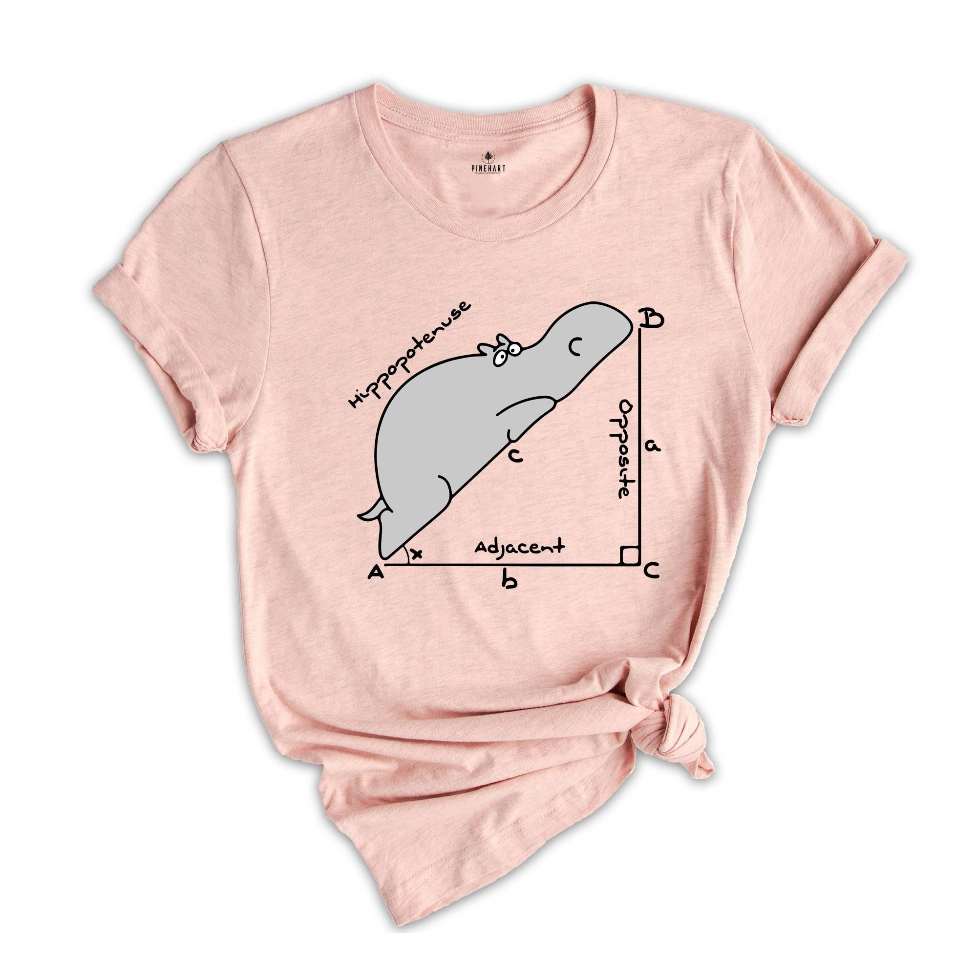 Funny Hippopotenuse Shirt, Geometry Teacher Gift, Funny Math T-Shirt, Teacher Shirt, Math Teacher Shirt, Hippopotamus Tee