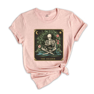 The Reader Tarot Card Shirt, Skeleton Reading Shirt, Tarot Card Shirt, Book Lover Gift, Bookish Gift,Tarot Lover Gift