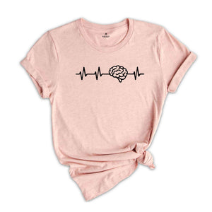 Brain Heartbeat Shirt, Funny Brain Shirt, Brain Anatomy Shirt, Human Brain Shirt, Brain Typography Tee, Neurologist Shirt, Doctor Shirt