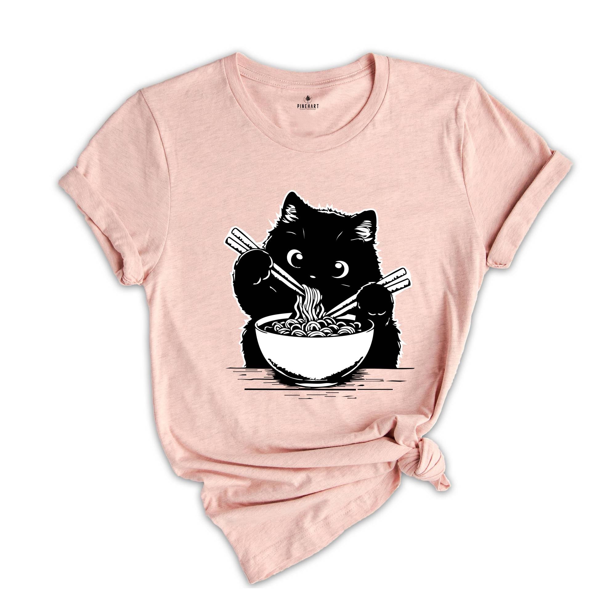 Noodle Cat Shirt, Ramen Cat Shirt, Cat T-Shirt, Cat Mom Shirt, Cat Lover Shirt, Animal Lover Shirt, Cat Lovers Tee, Gift for Mom