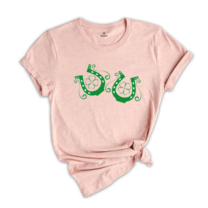 St Patricks Day Cowgirl Luck Shirt, Country Western Themed St Patricks Day T-Shirt, Lucky Horseshoe Tee, Cowgirl For Gift