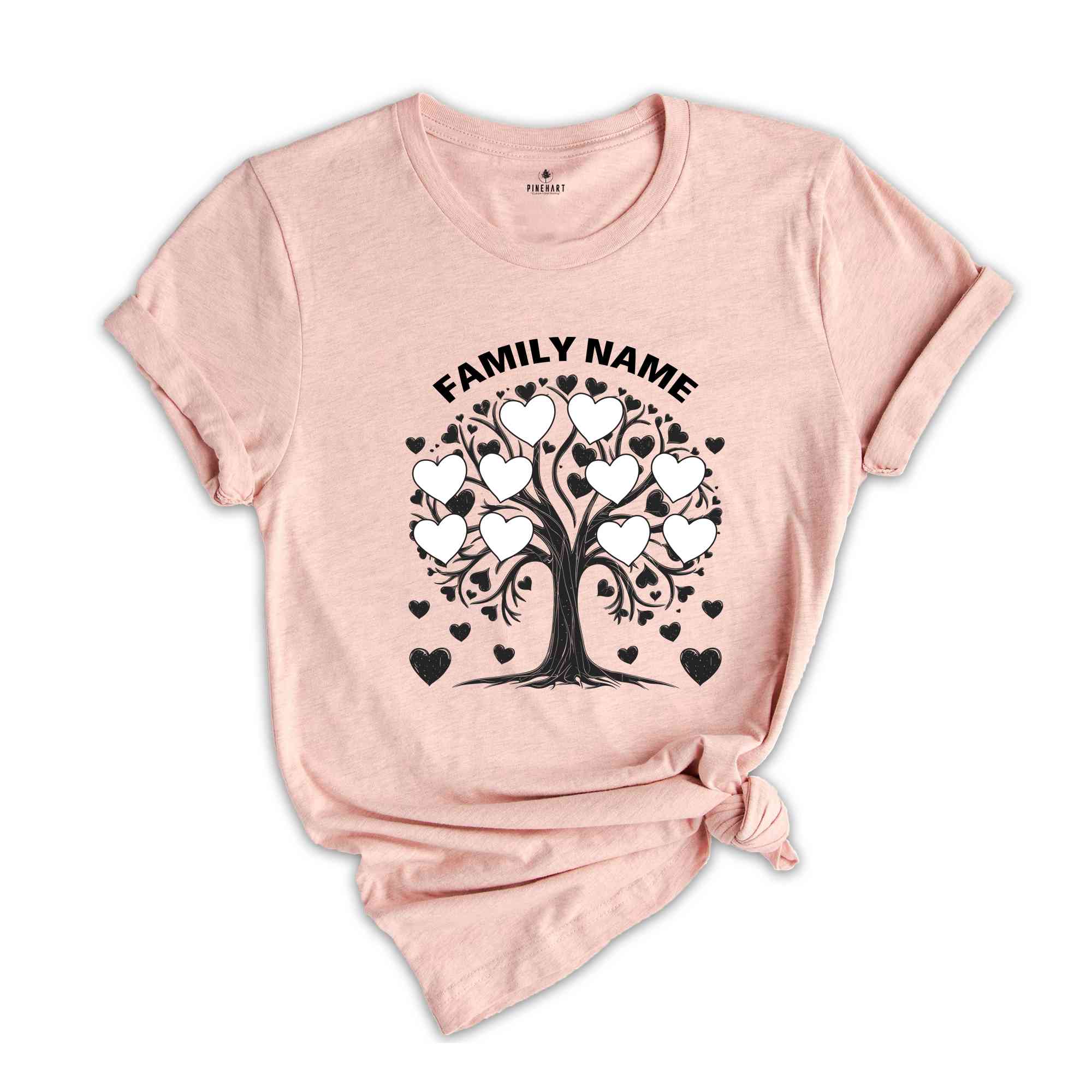 Custom Family Tree Shirt, Trendy Family Shirt, Cute Tree Shirt, Gift For Grandma, Family Tree Shirt, Hearts Shirt