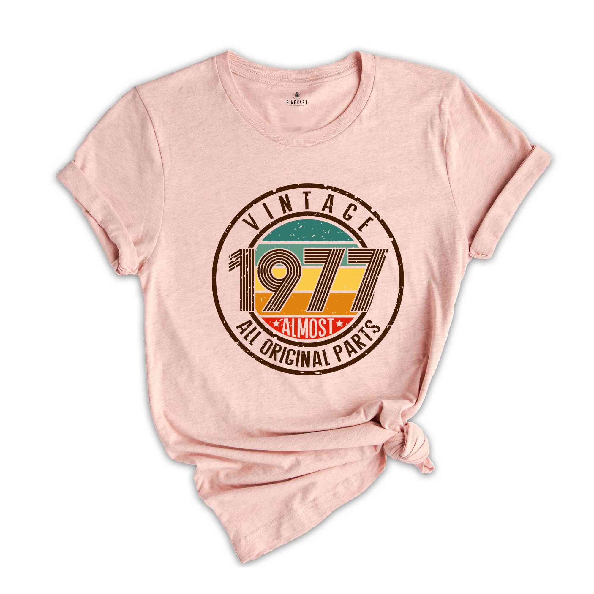 Vintage 1977 All Original Parts Shirt, 47th Birthday Shirt, 1977 Birthday Shirt, Retro 47th Birthday TShirt, 47 Years Birthday Shirt