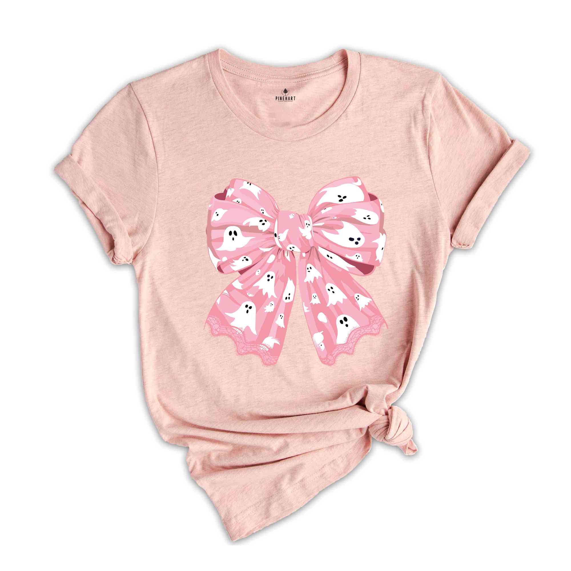 Coquette Pink Bow Ghost Shirt, Pink Coquette Halloween Shirt, Pink Spooky Vibes Shirt, Halloween Shirt, Cute Ghost Shirt, Coquette Shirt