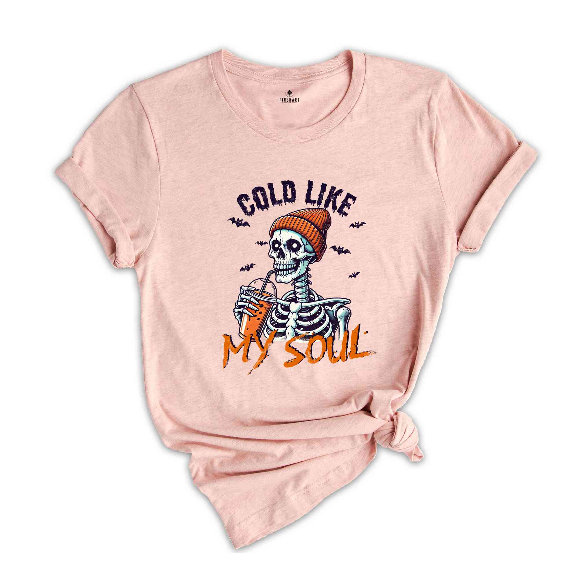 Cold Like My Soul Shirt, Funny Halloween Shirt, Halloween Gift, Coffee Lover Shirt, Spooky Season Shirt, Horror Tee, Halloween Skeleton Tee