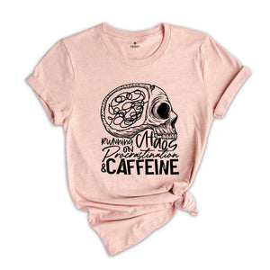 Running on Chaos Procrastination & Caffeine Shirt, Skeleton Brain Mental Health, Caffeine Lover Tee, Sarcastic Shirt