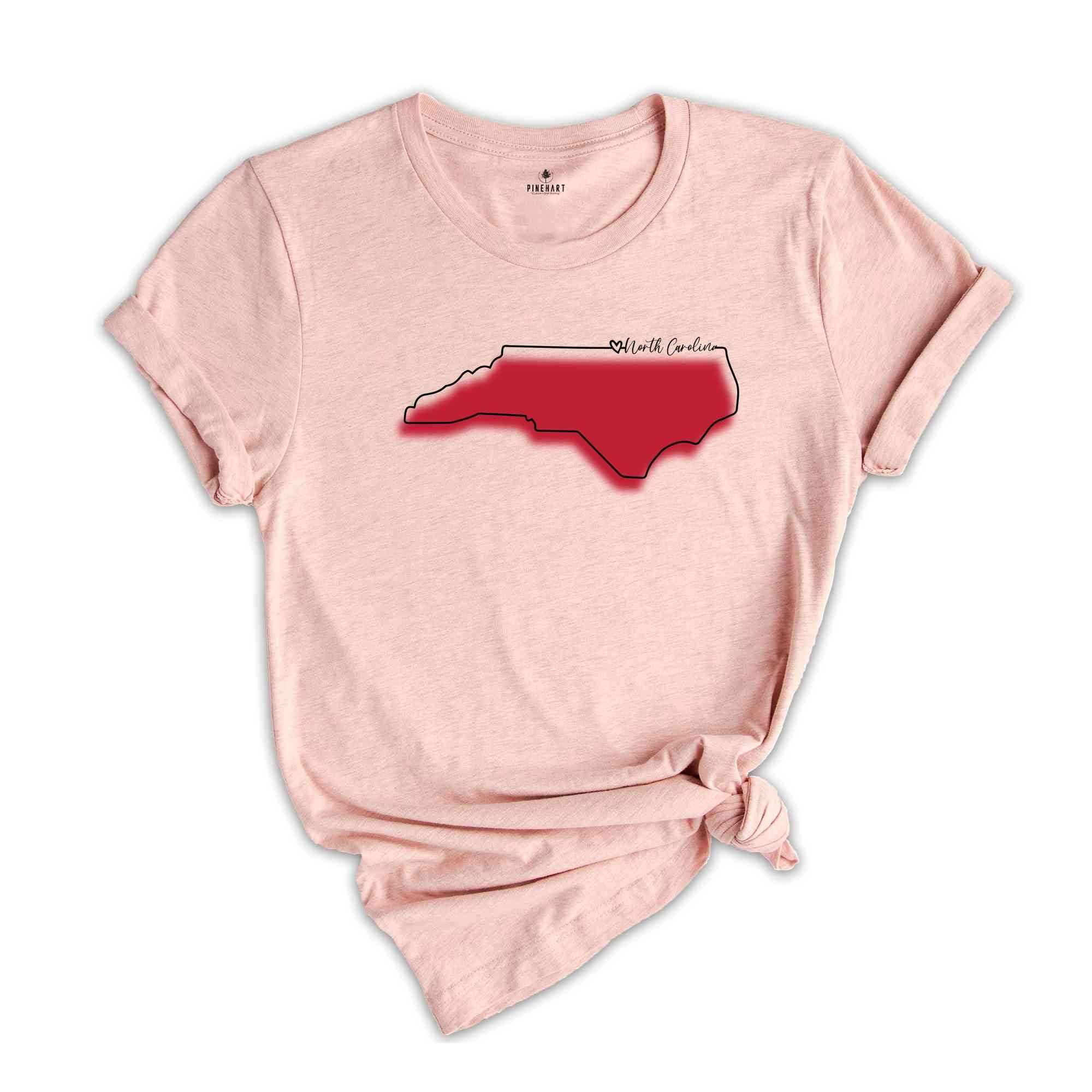 North Carolina State Shirt, North Carolina Map T-Shirt, Travel Gift Tee, North Carolina Shirt, North Carolina Lover Shirt