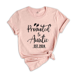 Baby Announcement, Promoted to Auntie, Promoted to Uncle Est. 2024, New Aunt Shirt, New Uncle Shirt, Pregnancy Reveal, Baby Reveal Shirts