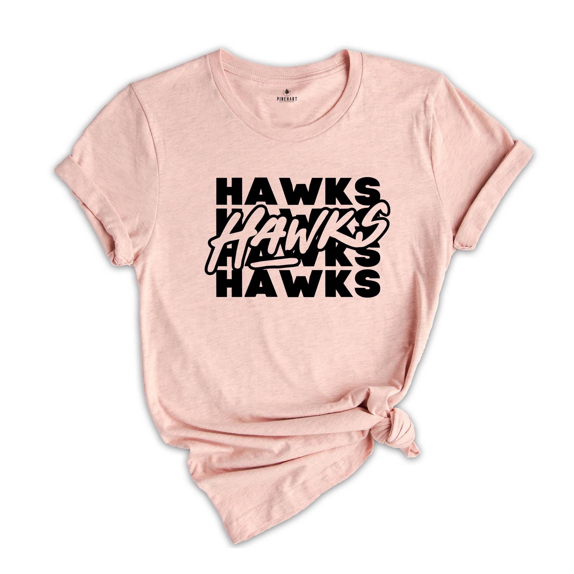 Team Mascot T-Shirt, Hawks Team Shirt, Hawks Football Tee, Hawks Fan Gift, Hawks School Gift, Hawks School Spirit, Hawks Basketball Shirt